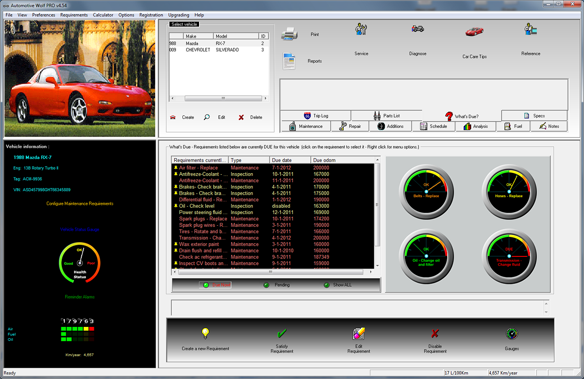automotive software main interface