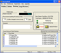 Screenshot of Backup Wolf 3.15