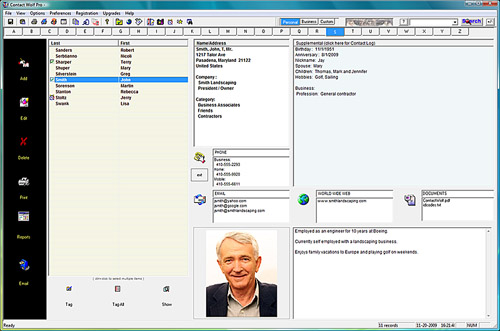 address book software screen shot