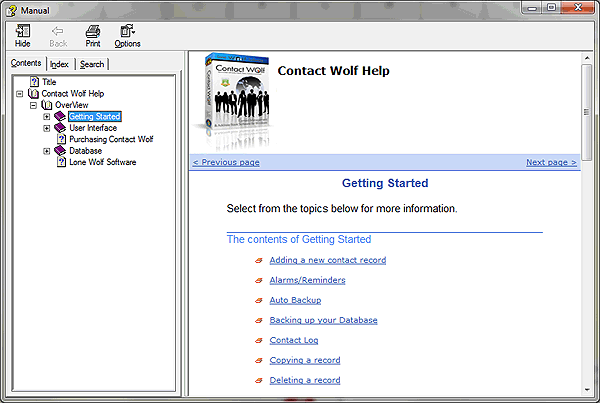 Contact management Address Organizer Software Main Interface