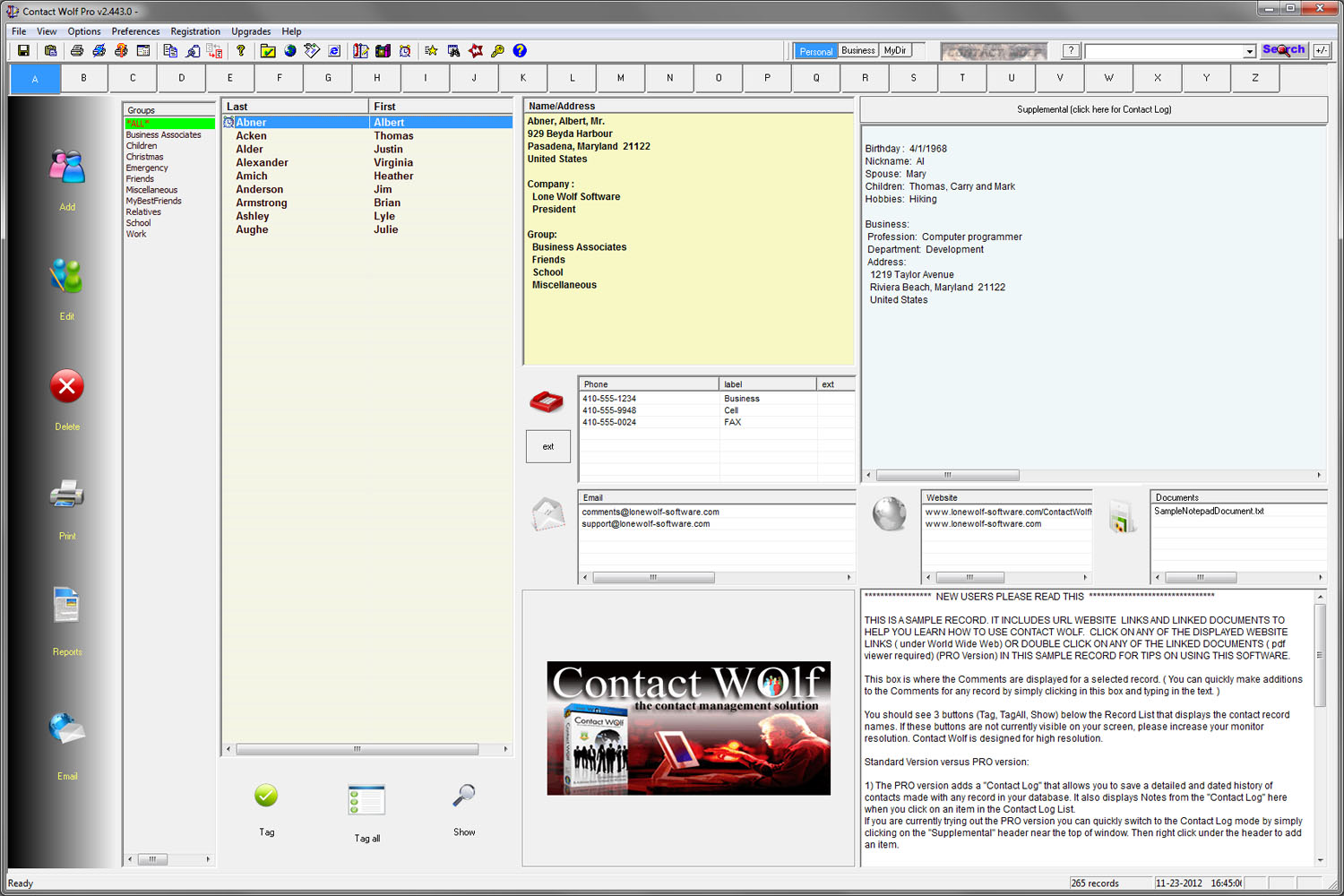 address manager software