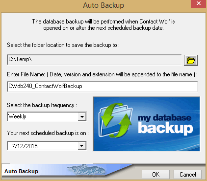 backup address book data