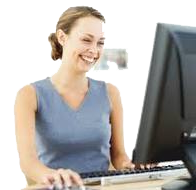 woman on computer